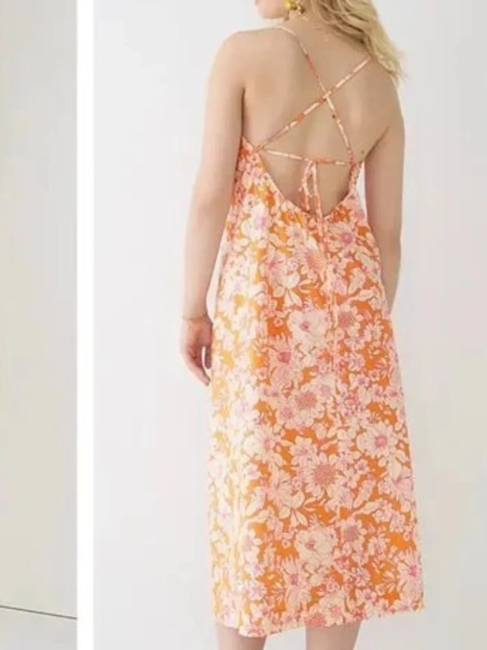 EUC J.Crew Tie Front Cotton Poplin Midi Dress